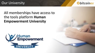 Our University
All memberships have access to
the tools platform Human
Empowerment University
 