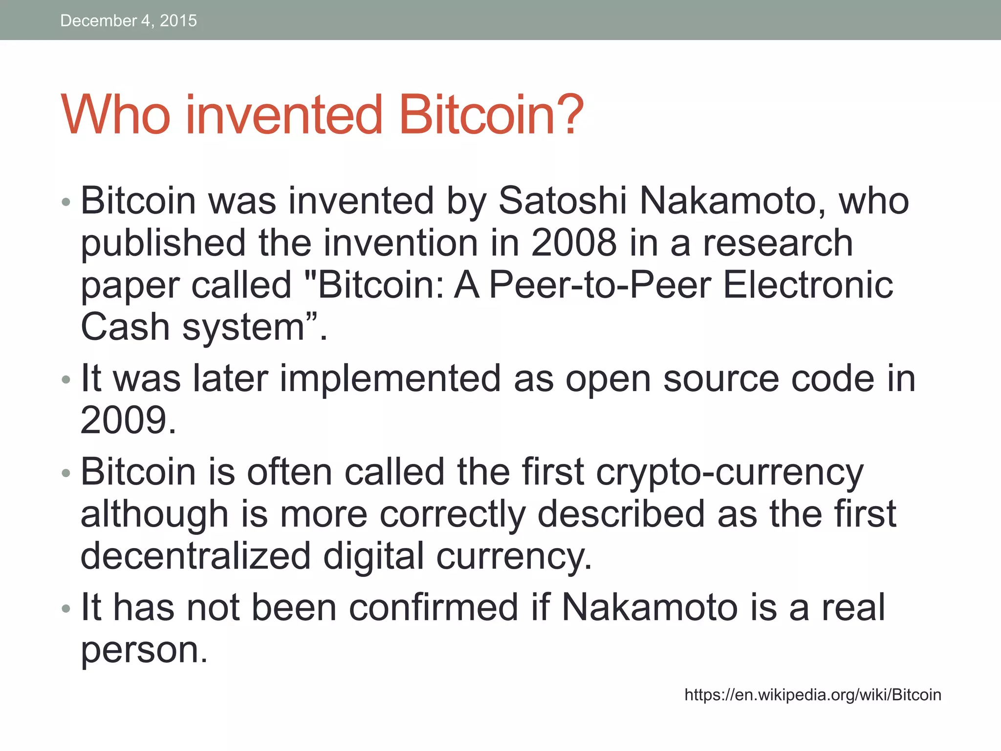 Bitcoin Explained | PPTX