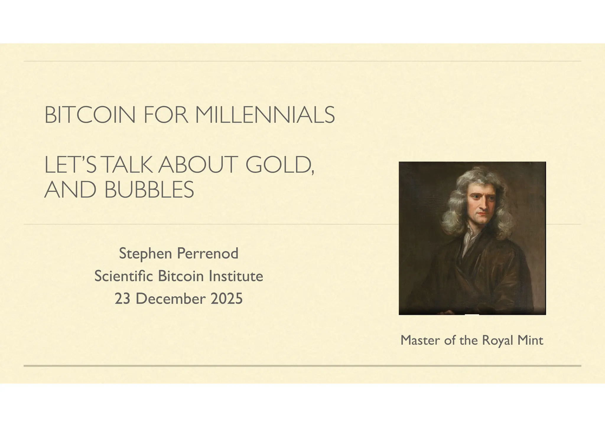 Bitcoin for Millennials 23 December 2025 Stephen Perrenod | PDF