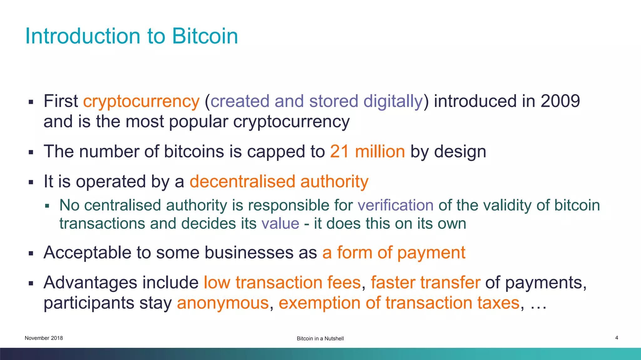 Bitcoin in a Nutshell | PDF