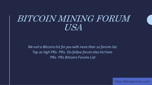 Bitcoin Mining Forums Usa - 