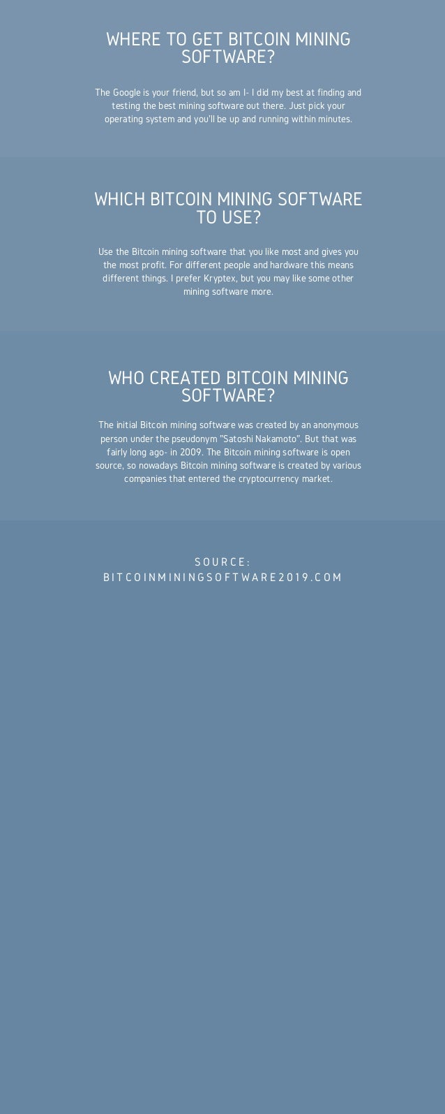 Bitcoin Mining Software Faq