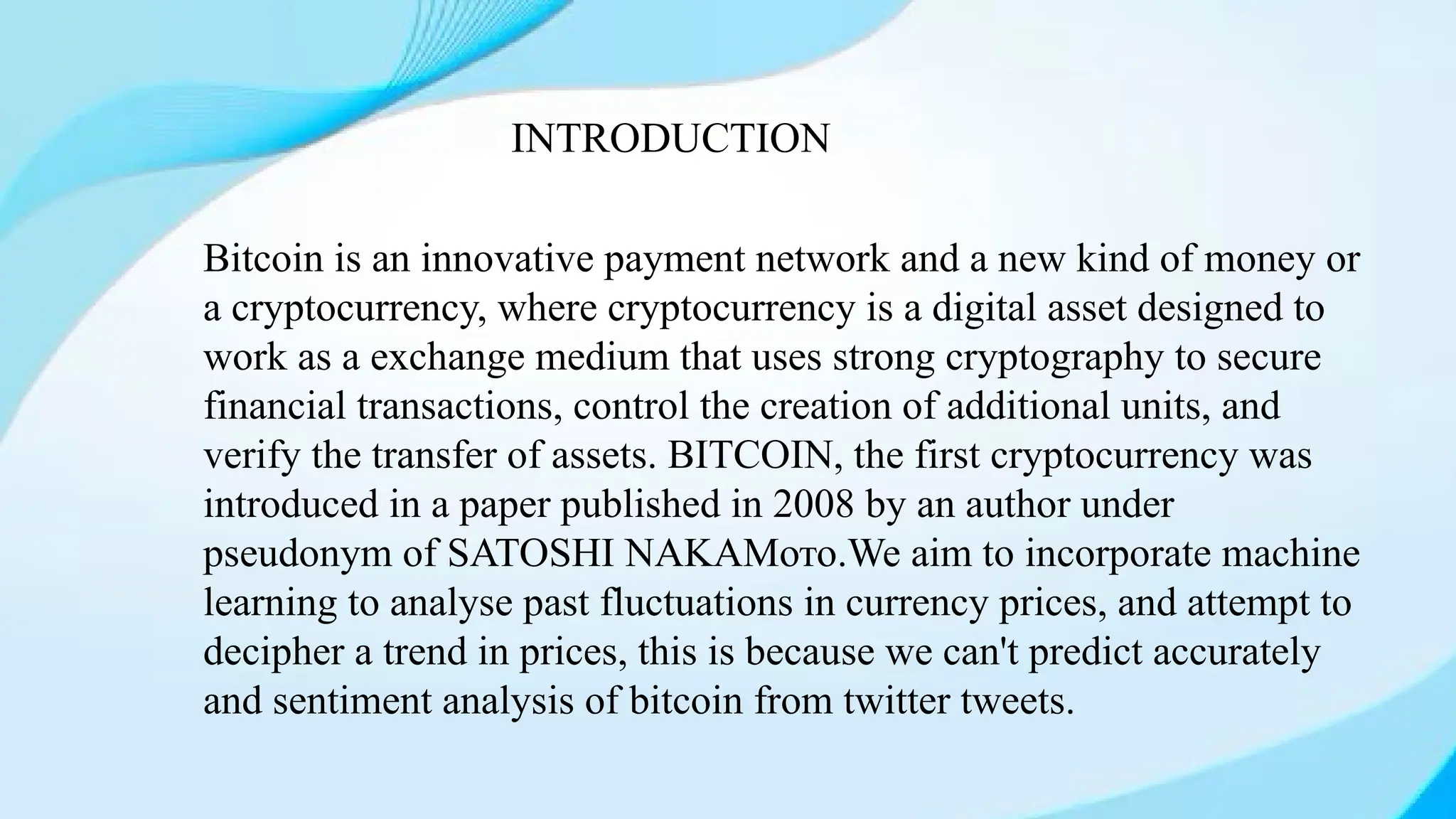 BITCOIN Price prediction using machine learning .pptx