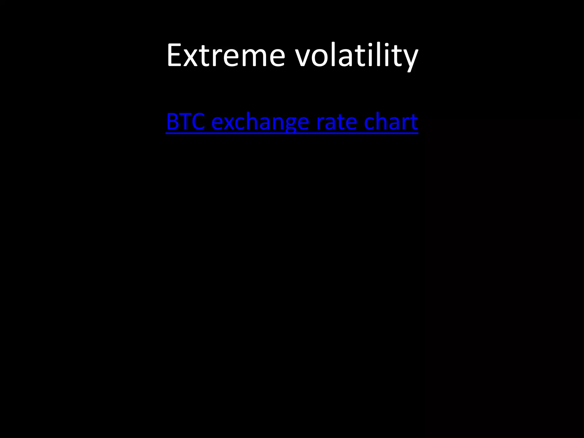 Extreme volatility
BTC exchange rate chart

 