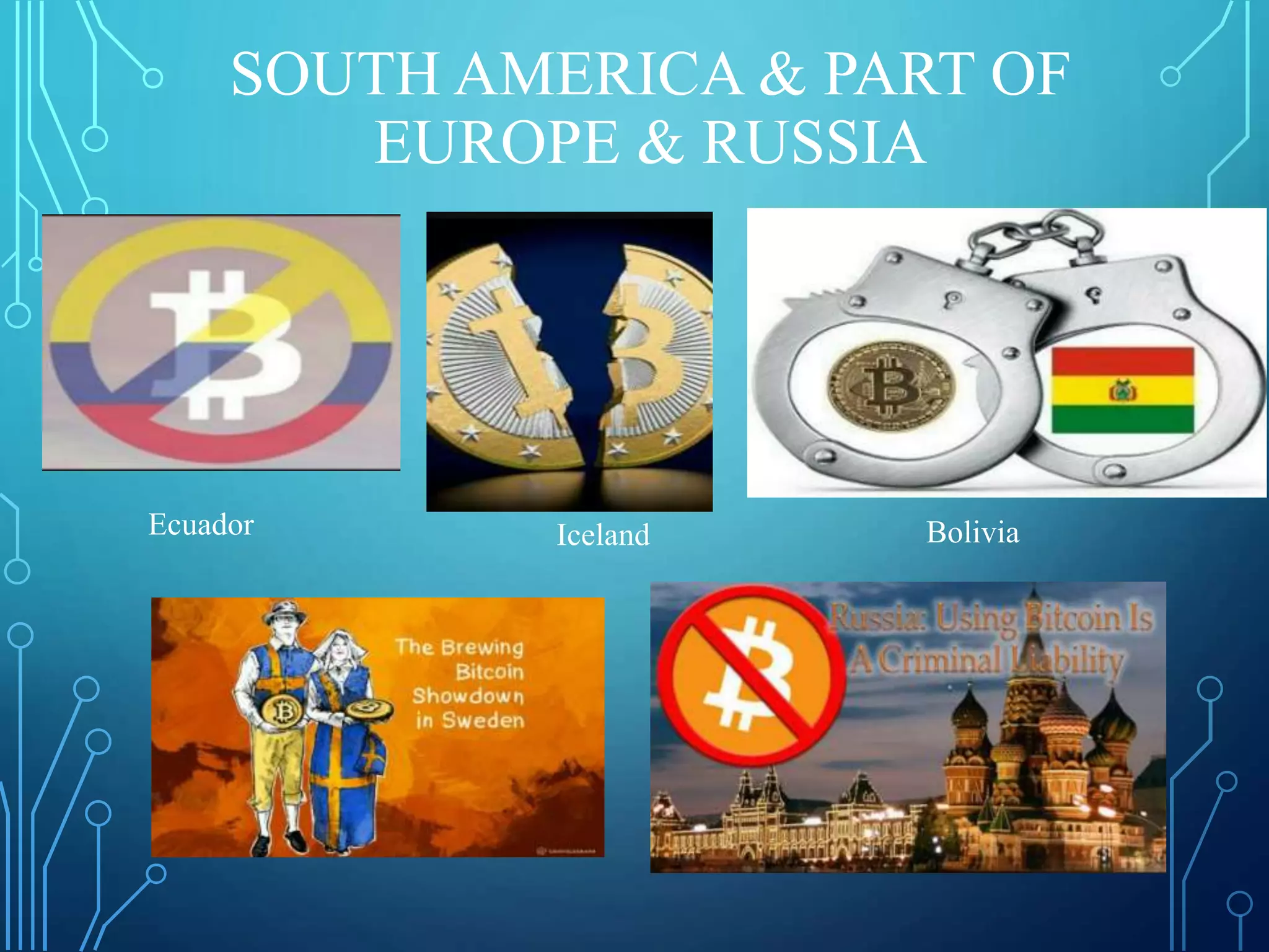 SOUTH AMERICA & PART OF
EUROPE & RUSSIA
Ecuador Iceland Bolivia
 