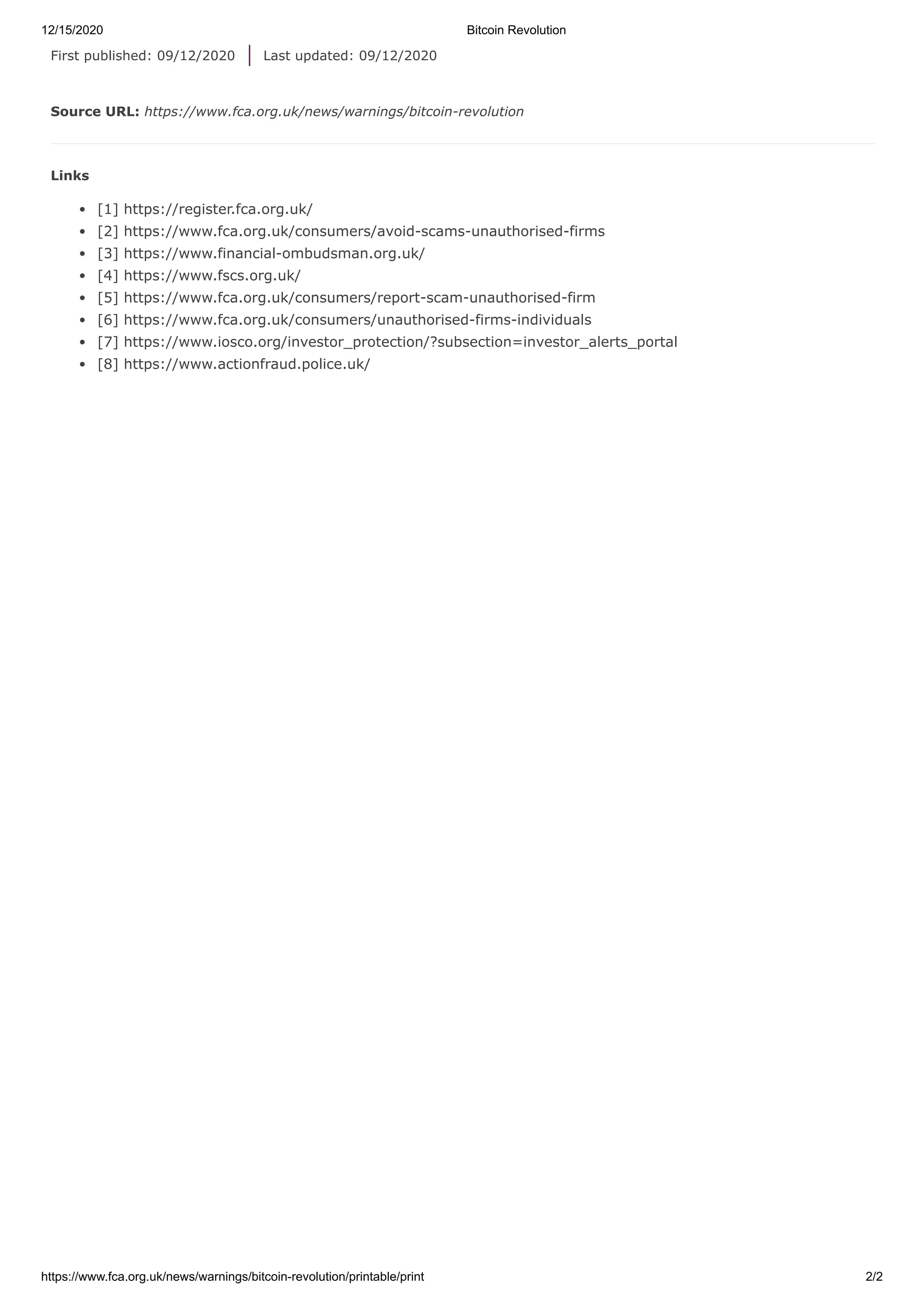 Bitcoin Revolution Scam | PDF