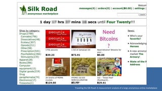 Traveling the Silk Road: A measurement analysis of a large anonymous online marketplace
 