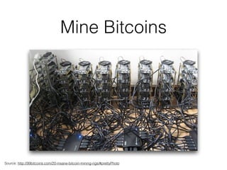 Mine Bitcoins
Source: http://99bitcoins.com/20-insane-bitcoin-mining-rigs/#prettyPhoto
 
