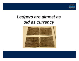 Hidden Transcript
Ledgers are almost as 
old as currency
23
 