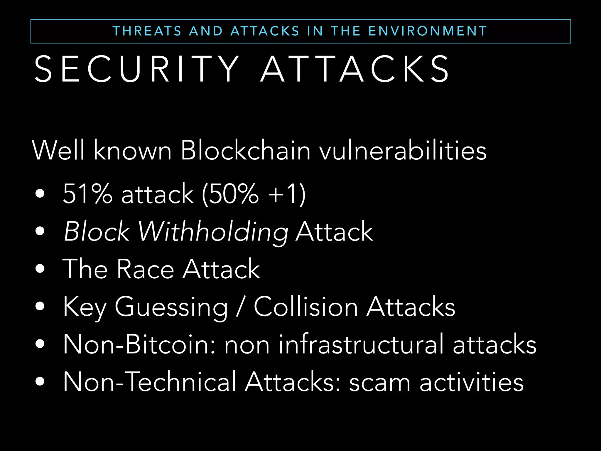 C O N F I D E N T I A L I T Y O F T H E B L O C K C H A I N ( 1 )
Every transaction is publicly logged. Anyone can see the flow of
Bitcoins from address to address.
Alone, this information can't identify anyone because the
addresses are just random numbers.
P S E U D O A N O N Y M I T Y
 