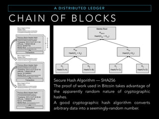 T H E R E V O L U T I O N
W H AT I S B I T C O I N ( 2 )
Now try to perceive the potential just reading today’s
Bitcoin definition:
a peer-to-peer network that maintains a public distributed
ledger of digital math-based assets known as bitcoins.
With this definition how hard would have been to foreseen
applications like video games and smartphones?
 