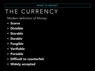 B L O O M B E R G P O L L
According to a recent Bloomberg poll, only
42% of Americans correctly identified
Bitcoin as a virtual currency. 6% thought it
was an iPhone app. (2014)
 