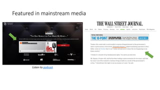 Featured in mainstream media
Listen to podcast
 