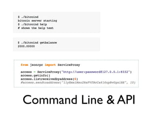 Command Line & API
 