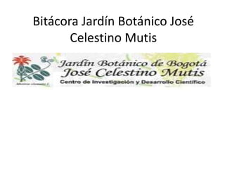Bitácora Jardín Botánico José
Celestino Mutis
 