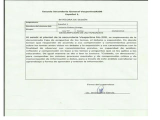 Bitácoras de sesiones de clase