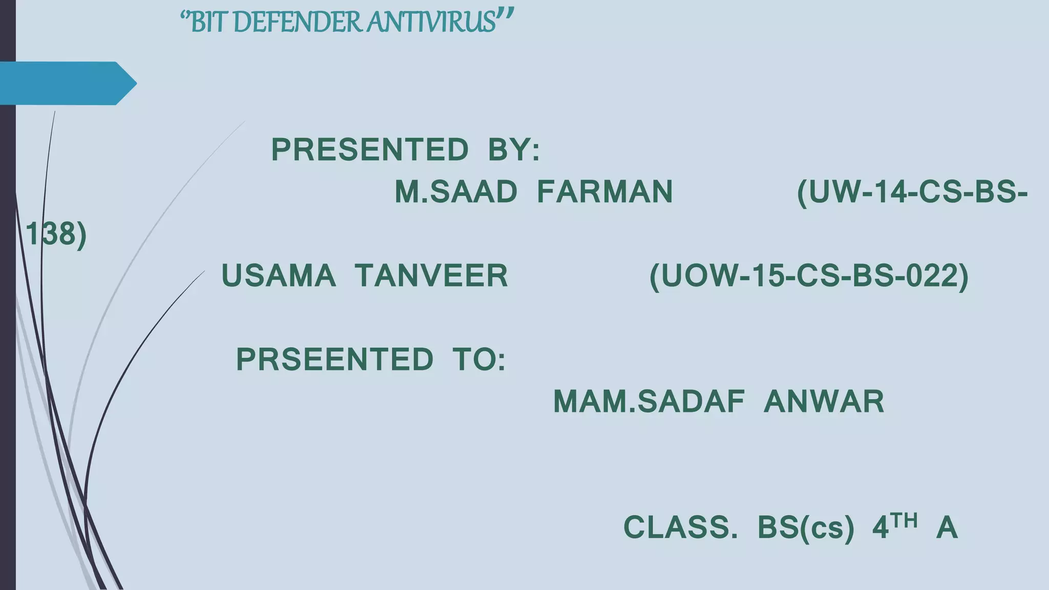 Bit defender antivirus UML diagrams in software engineering | PPTX