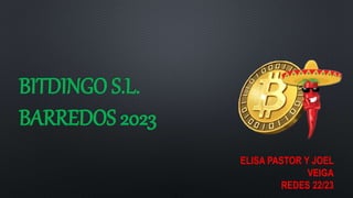 BITDINGO S.L.
BARREDOS 2023
ELISA PASTOR Y JOEL
VEIGA
REDES 22/23
 