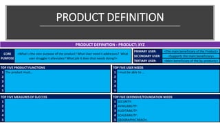 Practical Product Management - Product Definition - NIMBLE FRAMEWORK | PDF