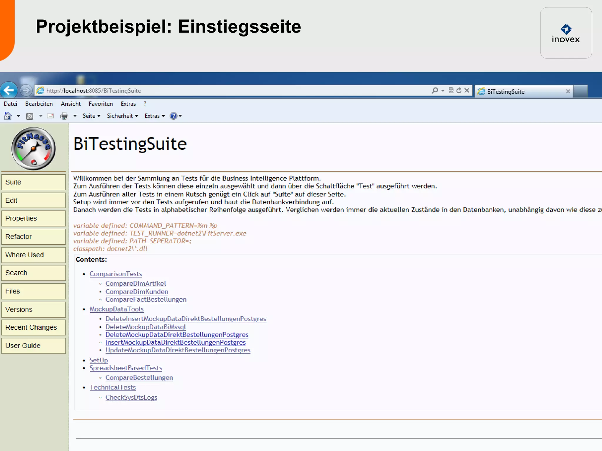 Projektbeispiel: Einstiegsseite
 