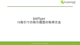 bitFlyer
FX
(C)CRYPTOLINC PROJECT.2017 / CONFIDENTIAL 1
 