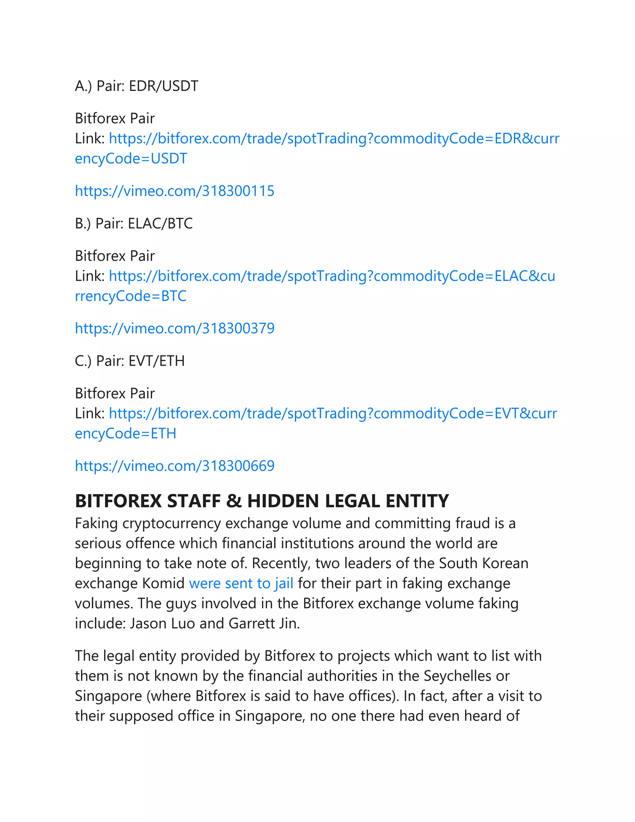 Bitforex wash trading Exposed | PDF