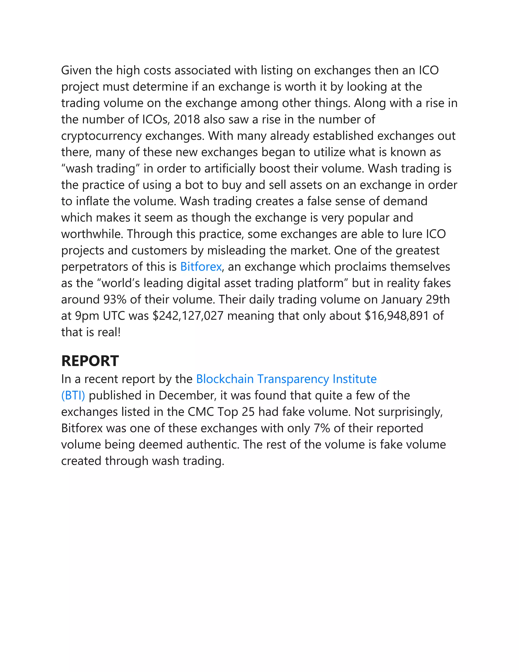 Bitforex wash trading Exposed | PDF