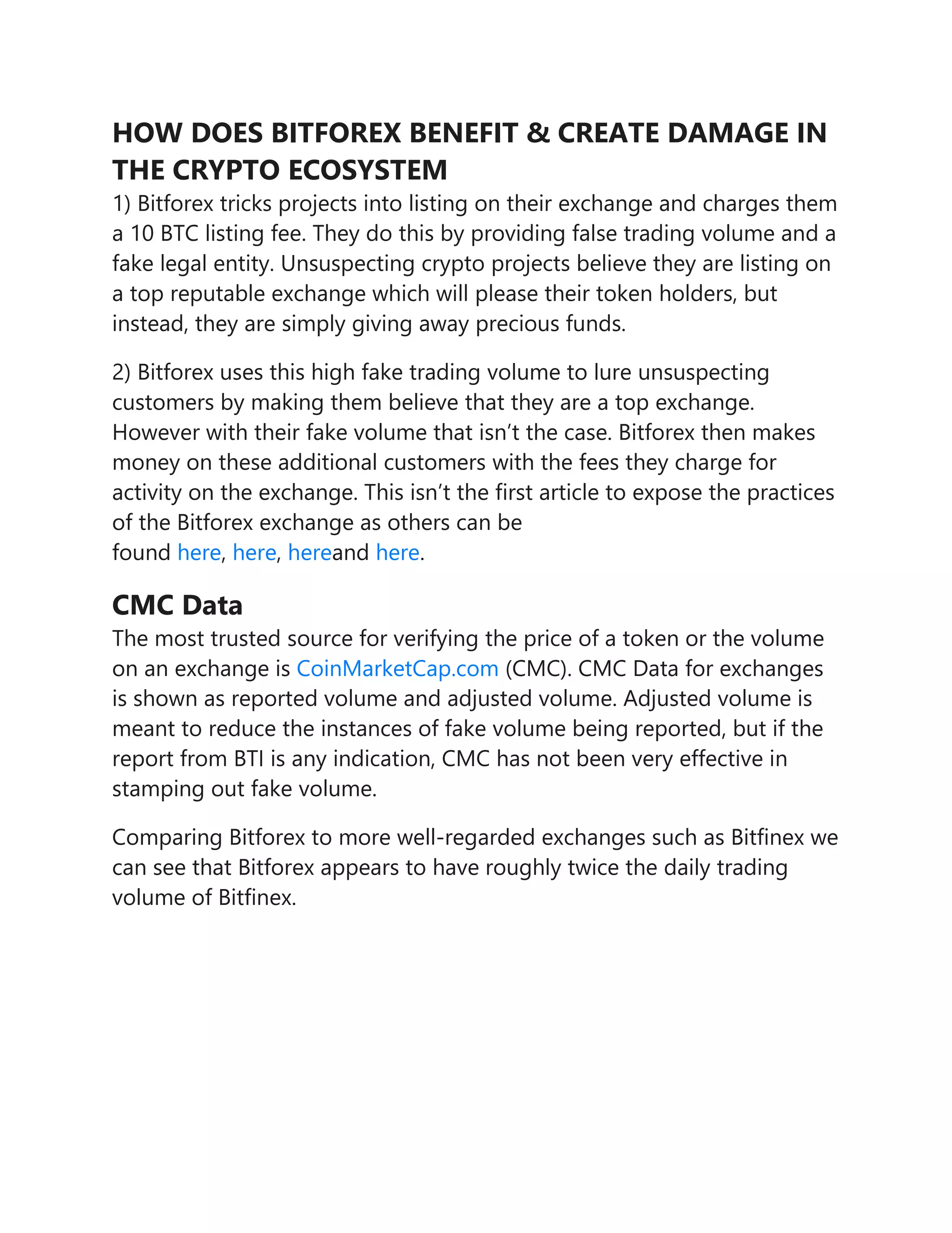 Bitforex wash trading Exposed | PDF