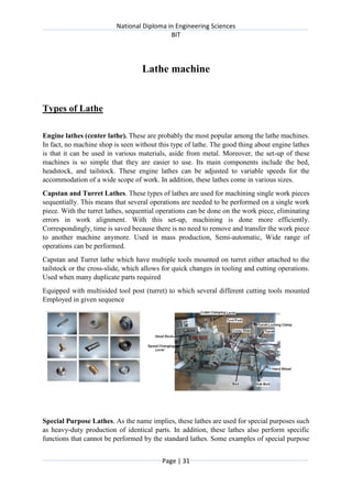 Lathe Machine Lab Report.pdf Basic Industrial Training Report | PDF