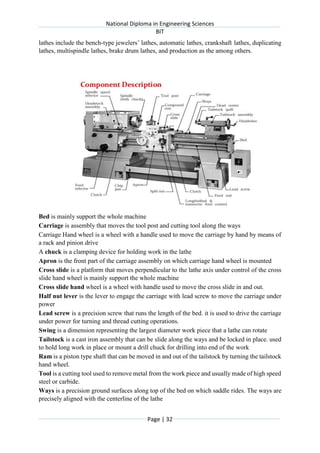 Lathe Machine Lab Report.pdf Basic Industrial Training Report | PDF