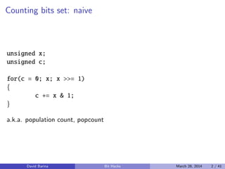 Bit Twiddling Hacks: Integers | PDF