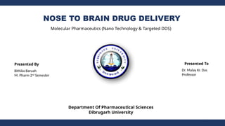 Nose to Brain Drug Delivery (Advancement 2026) | PPTX