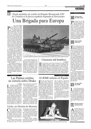 Martes 24 de octubre de 1995 nº O
C O R O O 8 A
19 Desde mediados de octubre la Brigada Mecanizada XXI
de Córdoba es la fu...