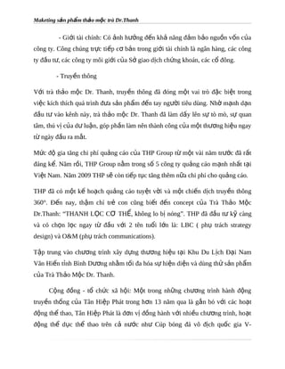 Bài tiểu luận marketing marketing sản phẩm trà thảo mộc dr.thanh