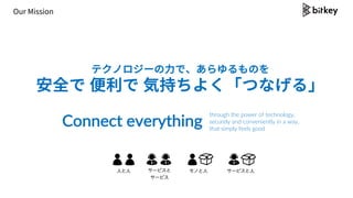 ƥΥ`?ǡΤ
ȫ  ݳ֤褯Ĥʤ롹
Our Mission
Connect everything
through the power of technology,
securely and conveniently in a way,
that simply feels good
 