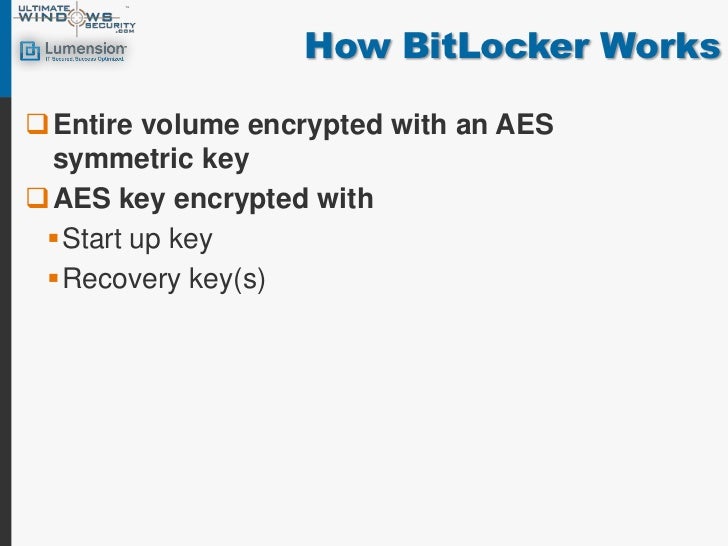 Bit locker Drive Encryption How it Works and How it Compares