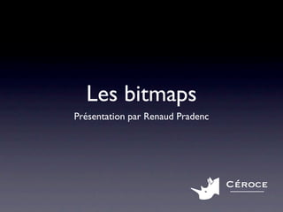 Les bitmaps
Présentation par Renaud Pradenc




                                  Céroce
 