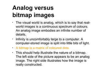 Analog versus  bitmap images ,[object Object],[object Object],[object Object],[object Object]