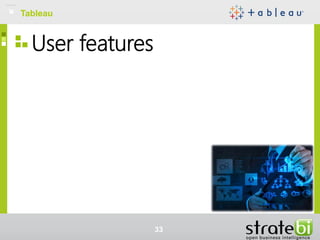 User features
TableauTableau
33
 