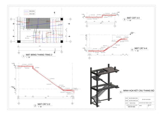 1 1
B
C
2 2
2 2
3
3
4 4
2250
115 4185 110
4295
1060240
THÉP LỚP TRÊN
17 Ø10 a100
15Ø8a150
13 Ø10 a150
15Ø8a150
14Ø10a150
16 Ø8 a150
18 Ø10 a100
19Ø8a150
20 Ø10 a100
21Ø8a150
3 Ø10 a100
7 Ø10 a100
4Ø8a150
6 Ø8 a100
2 Ø10 a100
5Ø8a150
8 Ø10 a100
9 Ø8 a150
7Ø10a100
12Ø8a150
10 Ø10 a100
11Ø8a150
THÉP LỚP DƯỚI
TẦNG 2
3.300
BC
5 Ø8 a1502 Ø10 a100
16 Ø8 a15014Ø10 a150
6 Ø8 a100
15 Ø8 a150
13Ø10 a150
1 Ø10 a100
4 Ø8 a150
15Ø8 a150
7 Ø10 a100
17Ø10 a100
3 Ø10 a100
Thép Chờ
Thép Chờ
110 1070 100 2376 629 120 130
1304295110
2501001696129100
+ 5.175
12
115 1190 102 958 110
2250
5.175
5.349
2 Ø10 a100 5 Ø8 a150
14Ø10 a150 16Ø8 a150
8 Ø10 a100 16 Ø8 a150
18Ø10 a100
5 Ø8 a150
100
100
TẦNG 3
6.600
C
110 110 1060 1361 309 220
10085110015010050
+ 5.349
8 Ø10 a100 16 Ø8 a150
5 Ø8 a150 18 Ø10 a100
7Ø10 a100
9Ø8 a150
19 Ø8 a150
18 Ø10 a100
10Ø10 a100
12Ø8 a150
11 Ø8 a150
21 Ø8 a150
20 Ø10 a100
TRƯỜNG ĐẠI HỌC THỦ DẦU MỘT
KHOA XÂY DỰNG
BÀI TẬP CUỐI KHÓA
HDPM: NGUYỄN HOÀNG ANH
SVTH: TRẦN VÕ BẢO LỚP: KẾT CẤU THÁNG 10-2015
BẢN VẼ:
01
MSSV:
GVHD NGUYỄN MINH HÙNG
1 : 25
MẶT BẰNG THANG TẦNG 2
1
1 : 20
MẶT CẮT 2-2
2
1 : 20
MẶT CẮT 3-3
3
1 : 20
MẶT CẮT 4-4
4
MINH HỌA KẾT CẤU THANG BỘ
5
 