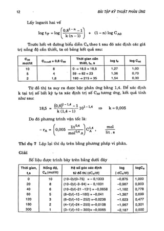 Bài tập kỹ thuật phản ứng