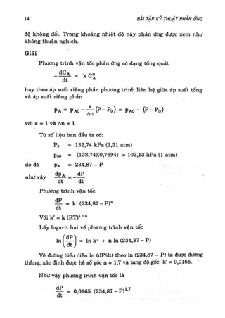 Bài tập kỹ thuật phản ứng