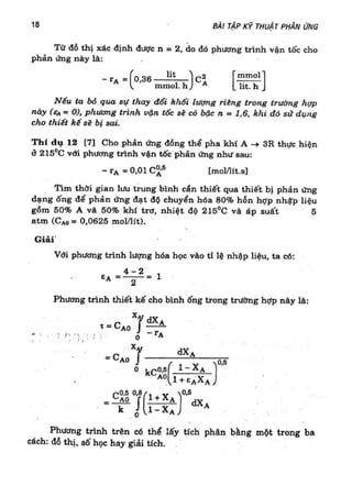 Bài tập kỹ thuật phản ứng