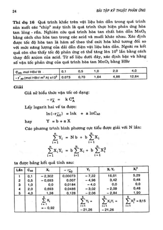 Bài tập kỹ thuật phản ứng