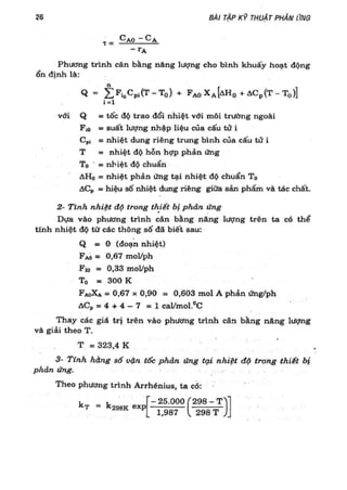 Bài tập kỹ thuật phản ứng