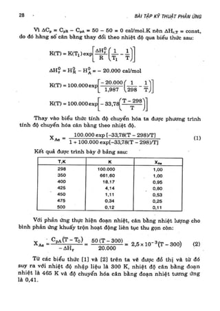 Bài tập kỹ thuật phản ứng