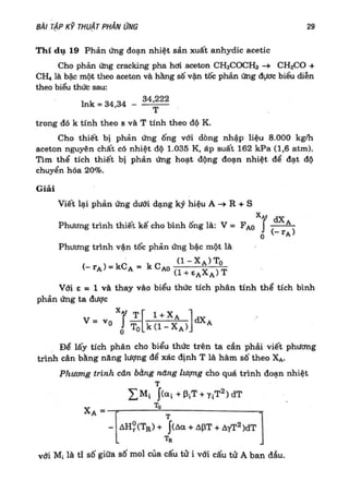 Bài tập kỹ thuật phản ứng