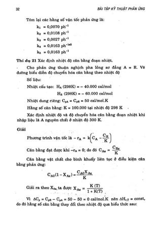 Bài tập kỹ thuật phản ứng