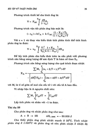 Bài tập kỹ thuật phản ứng