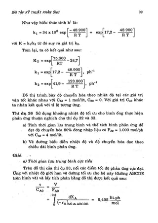 Bài tập kỹ thuật phản ứng